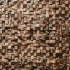 Wanda Collection Parement mosaïque en teck recyclé naturel carré 20cm x 55cm- Plaquette De Parement|Plaquette De Parement
