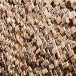 Wanda Collection Parement mosaïque en teck recyclé naturel carré 20cm x 55cm- Plaquette De Parement|Plaquette De Parement