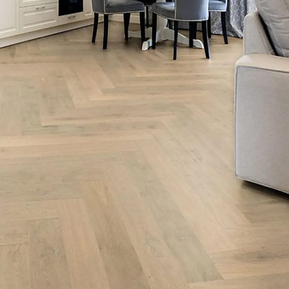 Premibel Parquet Parquet Contrecollé|Voir Tous Les Parquets<Parquet Bâton Rompu Chêne contrecollé verni brossé Pr Bis Invisible Nottingham 125x15X600mm - 4mm de couche d'usure