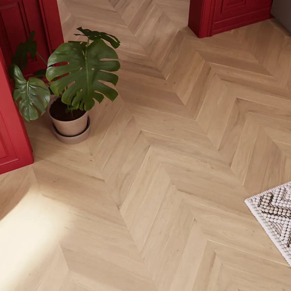 GoodHome Voir Tous Les Parquets|Parquet Contrecollé<Parquet contrecollé à coller point de hongrie en chêne Eslov finition vernis mat coloris naturel L.54 x l.9 x ép.1,4 cm