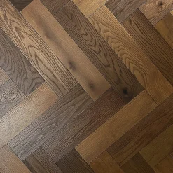 Wood And Cotta Voir Tous Les Parquets|Parquet Contrecollé<Parquet contrecollé Chêne naturel - Bâton rompu - Huilé - Fumé foncé - 610x122x15mm