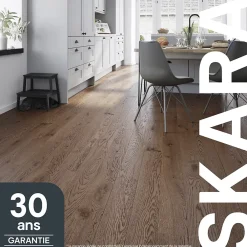 GoodHome Parquet contrecollé clipsable Skara L en chêne huilé rustique compatible pièces humides- Parquet Contrecollé|Voir Tous Les Parquets