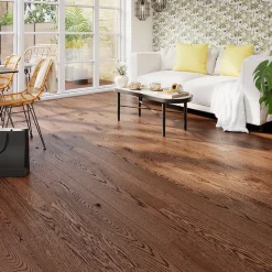 GoodHome Parquet contrecollé clipsable Skara XL en chêne verni rustique- Parquet Contrecollé|Voir Tous Les Parquets
