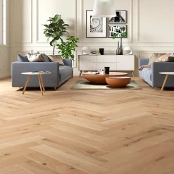 GoodHome Voir Tous Les Parquets|Parquet Contrecollé<Parquet contrecollé clipsable Padillac bâtons rompus en chêne français verni naturel