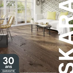 GoodHome Parquet contrecollé clipsable Skara XXL en chêne huilé brun rustique- Parquet Contrecollé|Voir Tous Les Parquets