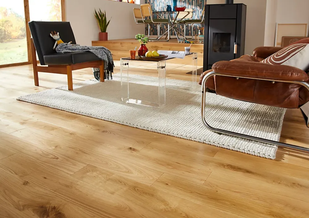GoodHome Parquet Contrecollé|Voir Tous Les Parquets<Parquet contrecollé clipsable Visby M en chêne verni blond rustique