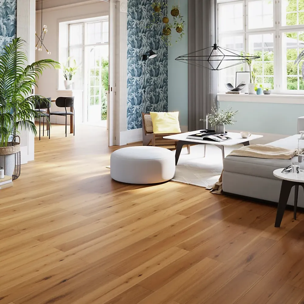 GoodHome Parquet Contrecollé|Voir Tous Les Parquets<Parquet contrecollé clipsable Visby M en chêne verni blond rustique