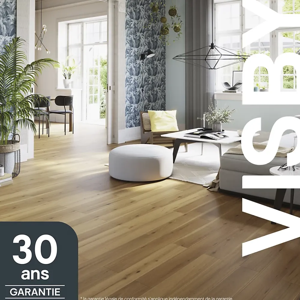 GoodHome Parquet Contrecollé|Voir Tous Les Parquets<Parquet contrecollé clipsable Visby M en chêne verni blond rustique