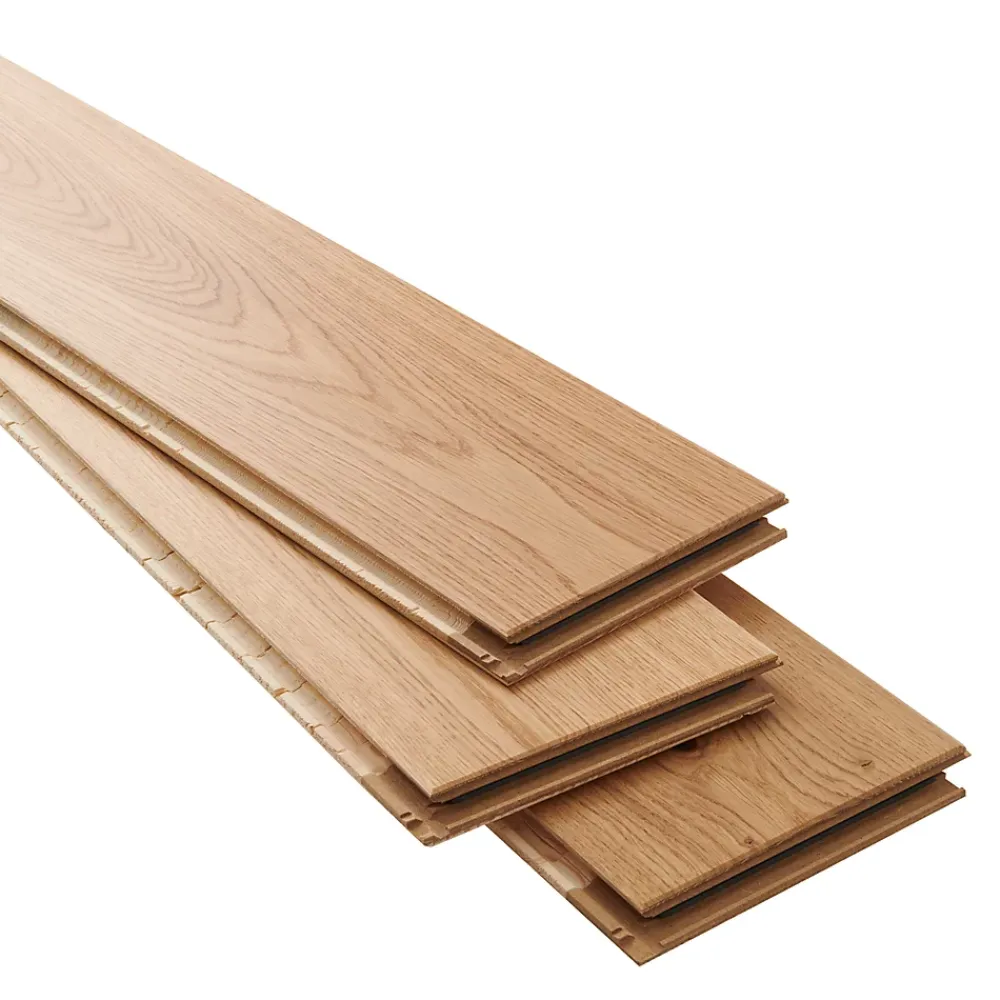 GoodHome Parquet Contrecollé|Voir Tous Les Parquets<Parquet contrecollé clipsable Visby XL en chêne verni blond rustique