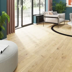 GoodHome Parquet contrecollé clipsable Lulea XL en chêne vernis naturel rustique- Parquet Contrecollé|Voir Tous Les Parquets