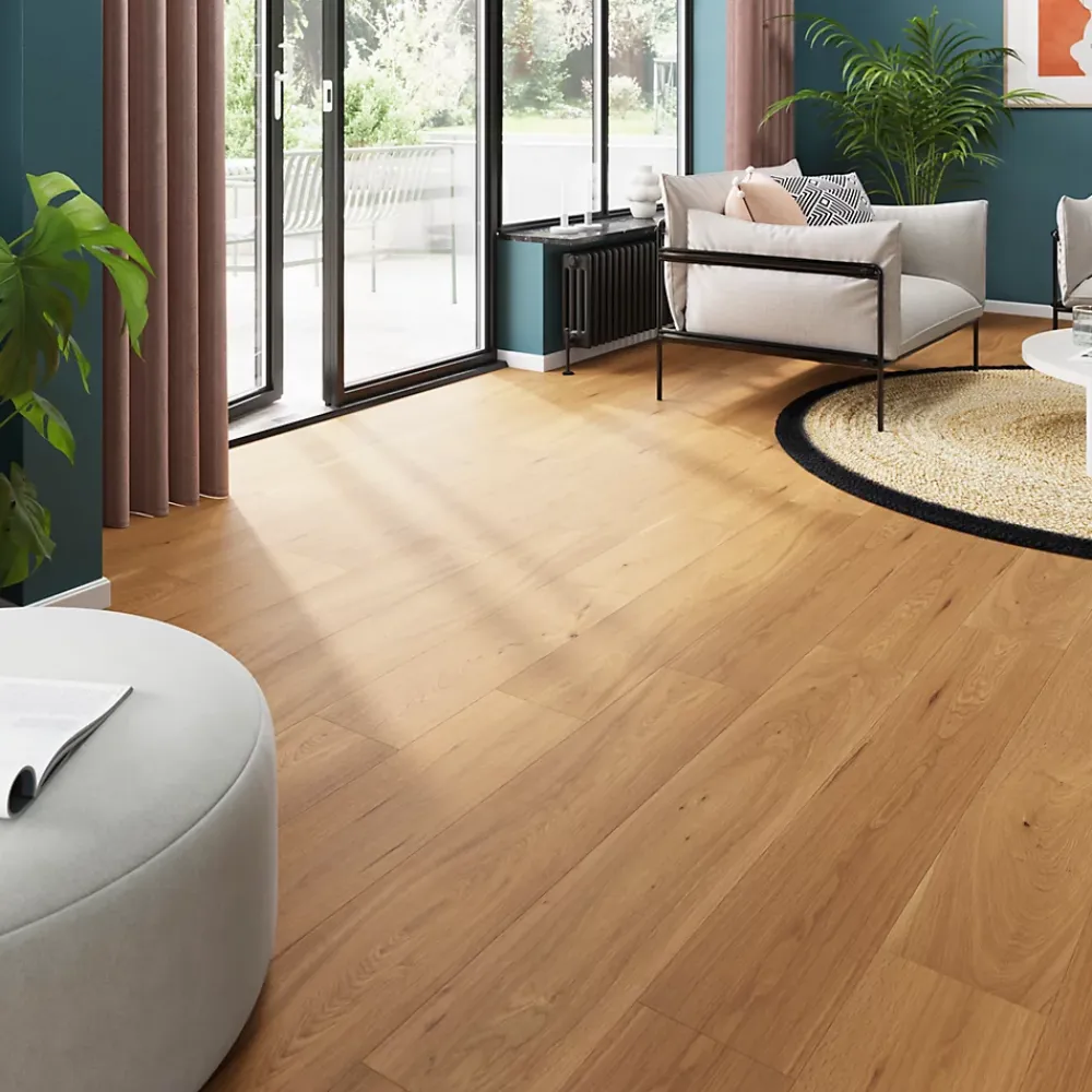 GoodHome Parquet Contrecollé|Voir Tous Les Parquets<Parquet contrecollé clipsable Visby XL en chêne huilé blond