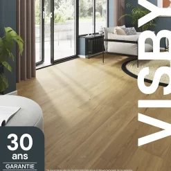 GoodHome Parquet Contrecollé|Voir Tous Les Parquets<Parquet contrecollé clipsable Visby XL en chêne huilé blond