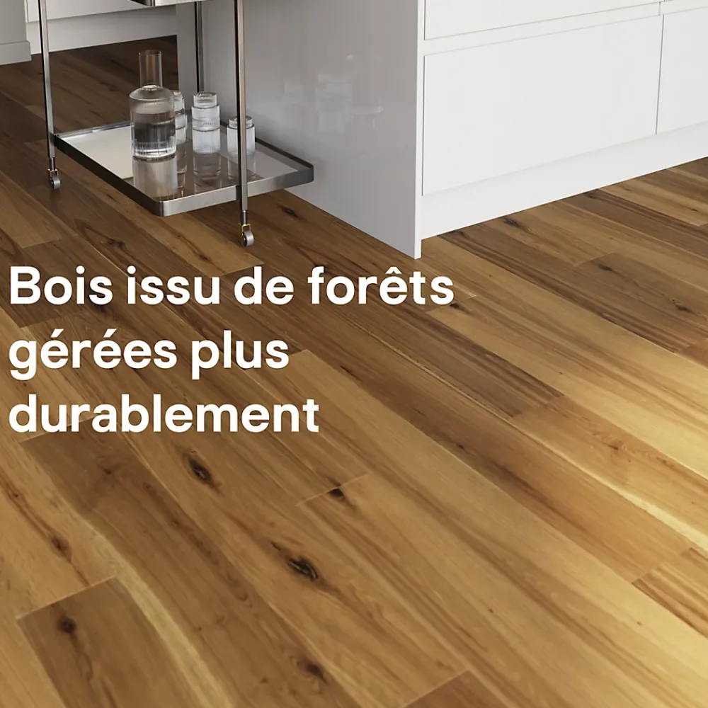 GoodHome Parquet Contrecollé|Voir Tous Les Parquets<Parquet contrecollé clipsable Visby L en chêne huilé blond compatible pièces humides