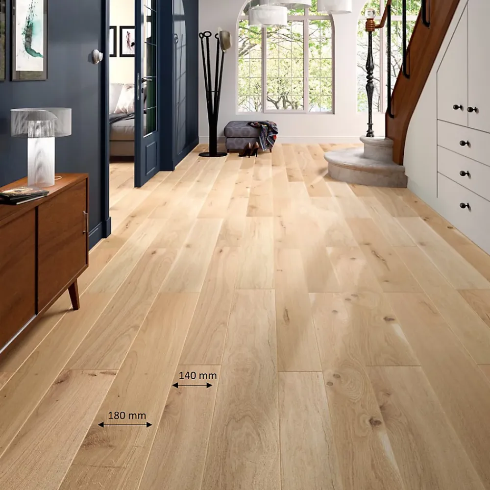 GoodHome Parquet Contrecollé|Voir Tous Les Parquets<Parquet contrecollé clipsable Padillac L 200 cm en chêne français verni naturel