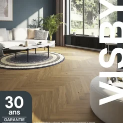 GoodHome Parquet contrecollé clipsable Visby bâtons rompus en chêne huilé blond- Parquet Contrecollé|Voir Tous Les Parquets