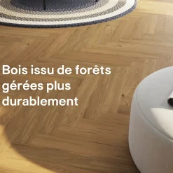 GoodHome Parquet contrecollé clipsable Visby bâtons rompus en chêne huilé blond- Parquet Contrecollé|Voir Tous Les Parquets