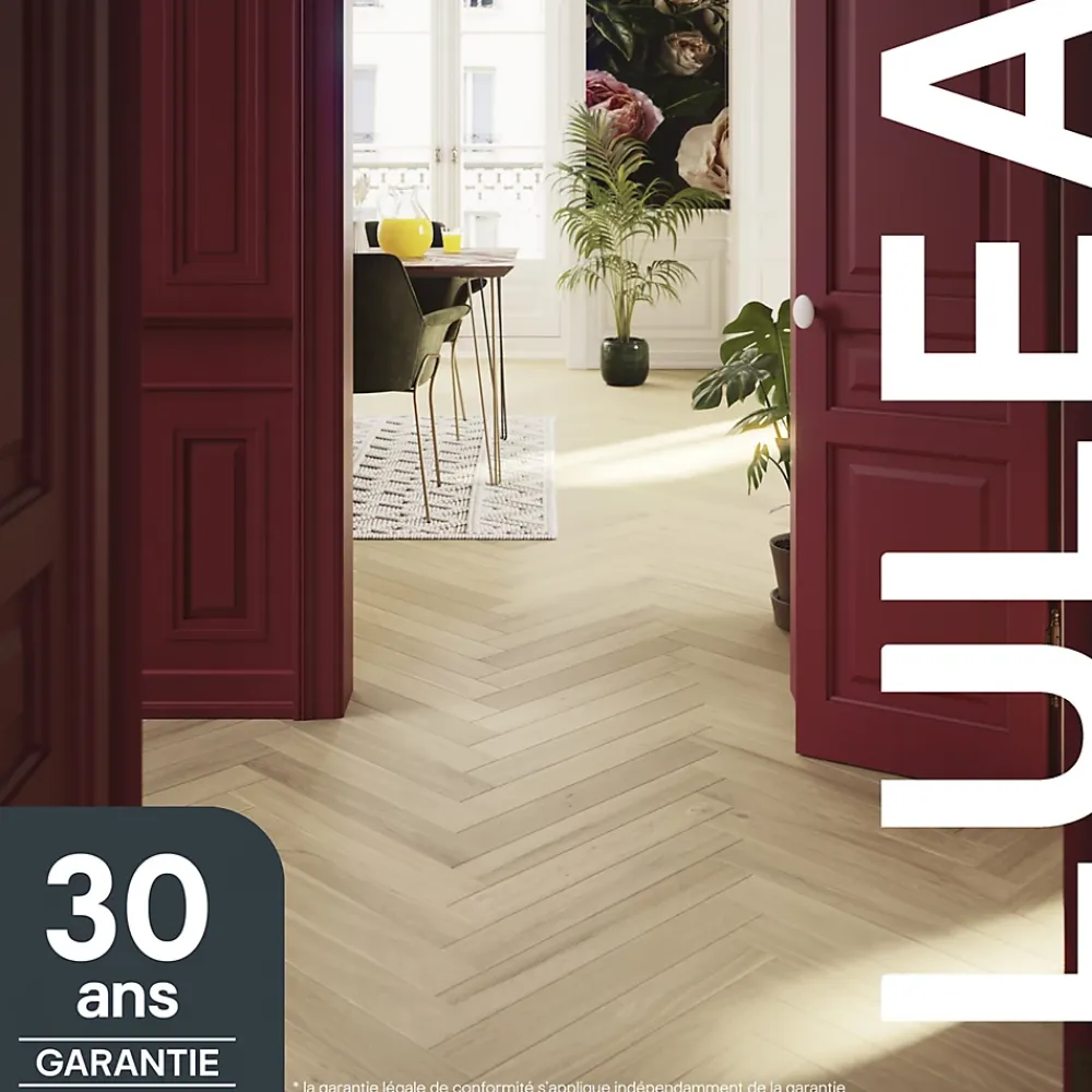 GoodHome Parquet Contrecollé|Parquet Chevron<Parquet contrecollé clipsable Lulea bâtons rompus en chêne huilé coloris naturel