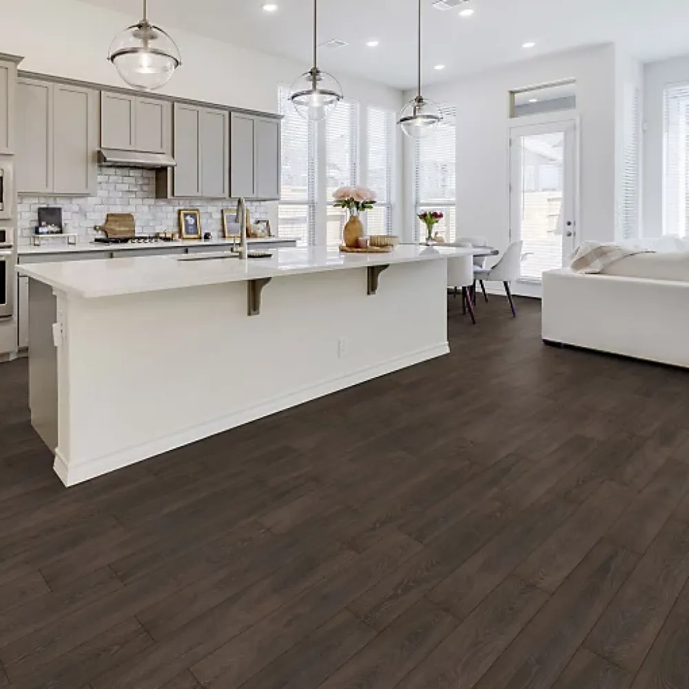 Décoweb Parquet flottant Stratifié - Cuisine et salle de bain - Lames larges - Chêne Cocoa - Paquet de 1,507 m²- Sol Stratifié