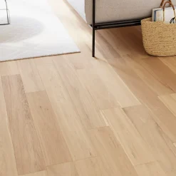 GoodHome Parquet massif à clipser Lulea M en chêne verni naturel- Voir Tous Les Parquets|Parquet Massif
