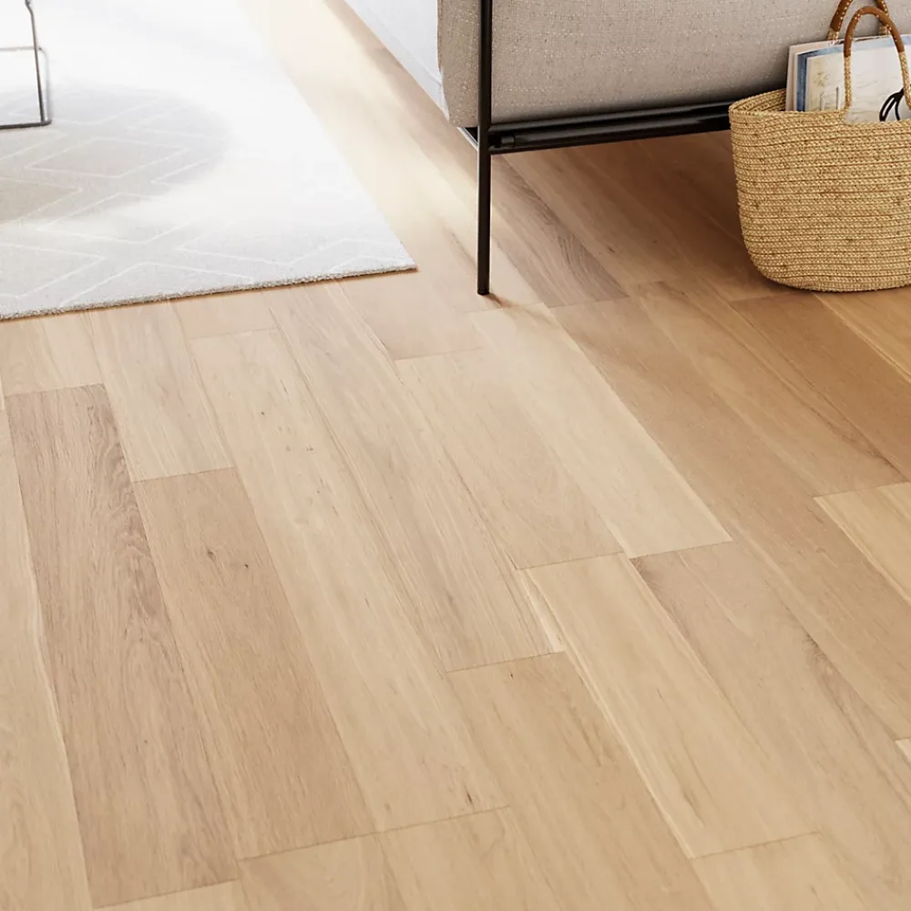 GoodHome Parquet massif à clipser Lulea M en chêne verni naturel- Voir Tous Les Parquets|Parquet Massif