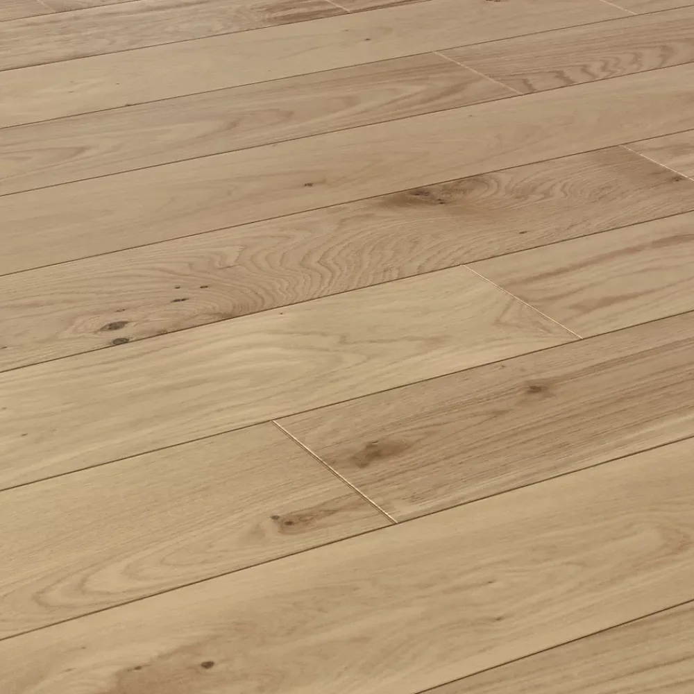GoodHome Parquet massif à clipser Lulea M en chêne verni naturel- Voir Tous Les Parquets|Parquet Massif
