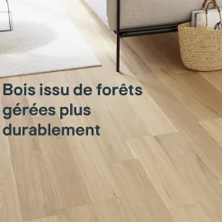 GoodHome Parquet massif à clipser Lulea M en chêne verni naturel- Voir Tous Les Parquets|Parquet Massif