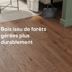 GoodHome Parquet Massif|Voir Tous Les Parquets<Parquet massif à clipser Skara M en chêne huilé brun