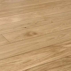GoodHome Parquet massif à clipser Visby M en chêne verni blond- Parquet Massif|Voir Tous Les Parquets