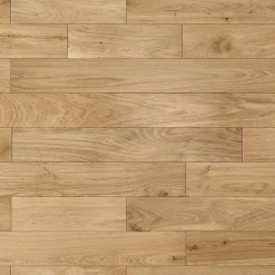 GoodHome Parquet massif à clipser Visby M en chêne verni blond- Parquet Massif|Voir Tous Les Parquets