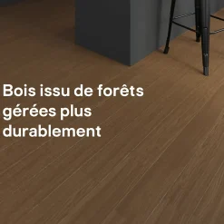 GoodHome Parquet massif à coller Dryby M en frêne huilé brun compatible pièces humides- Parquet Massif|Voir Tous Les Parquets