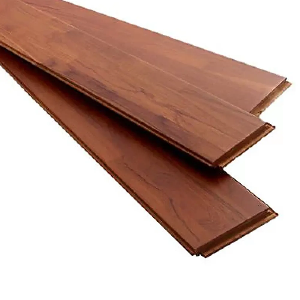 Parquet massif à coller en teck finition vernis mat coloris brun l.12 x ép.1,2 cm- Parquet Massif|Voir Tous Les Parquets