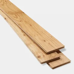 GoodHome Parquet massif à coller Laholm 2 m en chêne verni coloris naturel- Parquet Massif|Voir Tous Les Parquets
