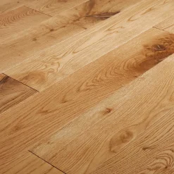 GoodHome Parquet massif à coller Laholm 2 m en chêne verni coloris naturel- Parquet Massif|Voir Tous Les Parquets