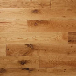 GoodHome Parquet massif à coller Laholm 2 m en chêne verni coloris naturel- Parquet Massif|Voir Tous Les Parquets
