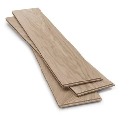 GoodHome Parquet massif à coller Lulea L en chêne brut naturel- Parquet Massif|Voir Tous Les Parquets