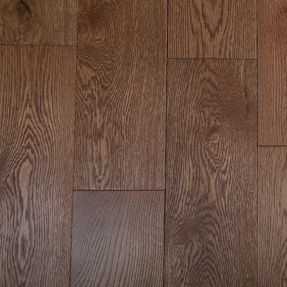 GoodHome Parquet massif à coller Skara L en chêne verni brun- Parquet Massif|Voir Tous Les Parquets