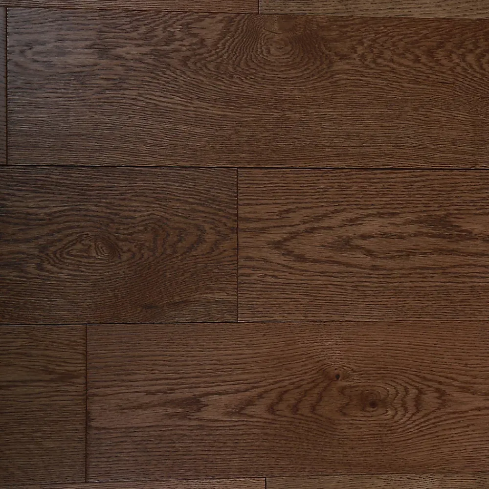 GoodHome Parquet massif à coller Skara L en chêne verni brun- Parquet Massif|Voir Tous Les Parquets