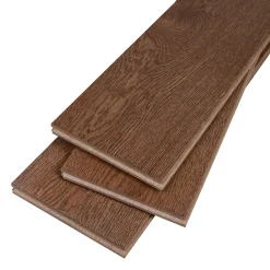 GoodHome Parquet massif à coller Skara L en chêne verni brun- Parquet Massif|Voir Tous Les Parquets