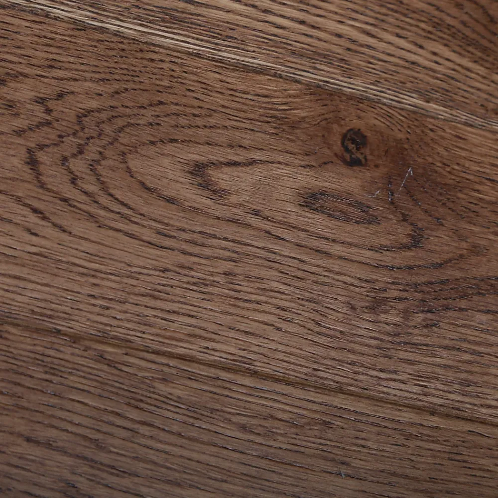 GoodHome Parquet Chevron|Parquet Massif<Parquet massif à coller Skara bâtons rompus en chêne verni brun