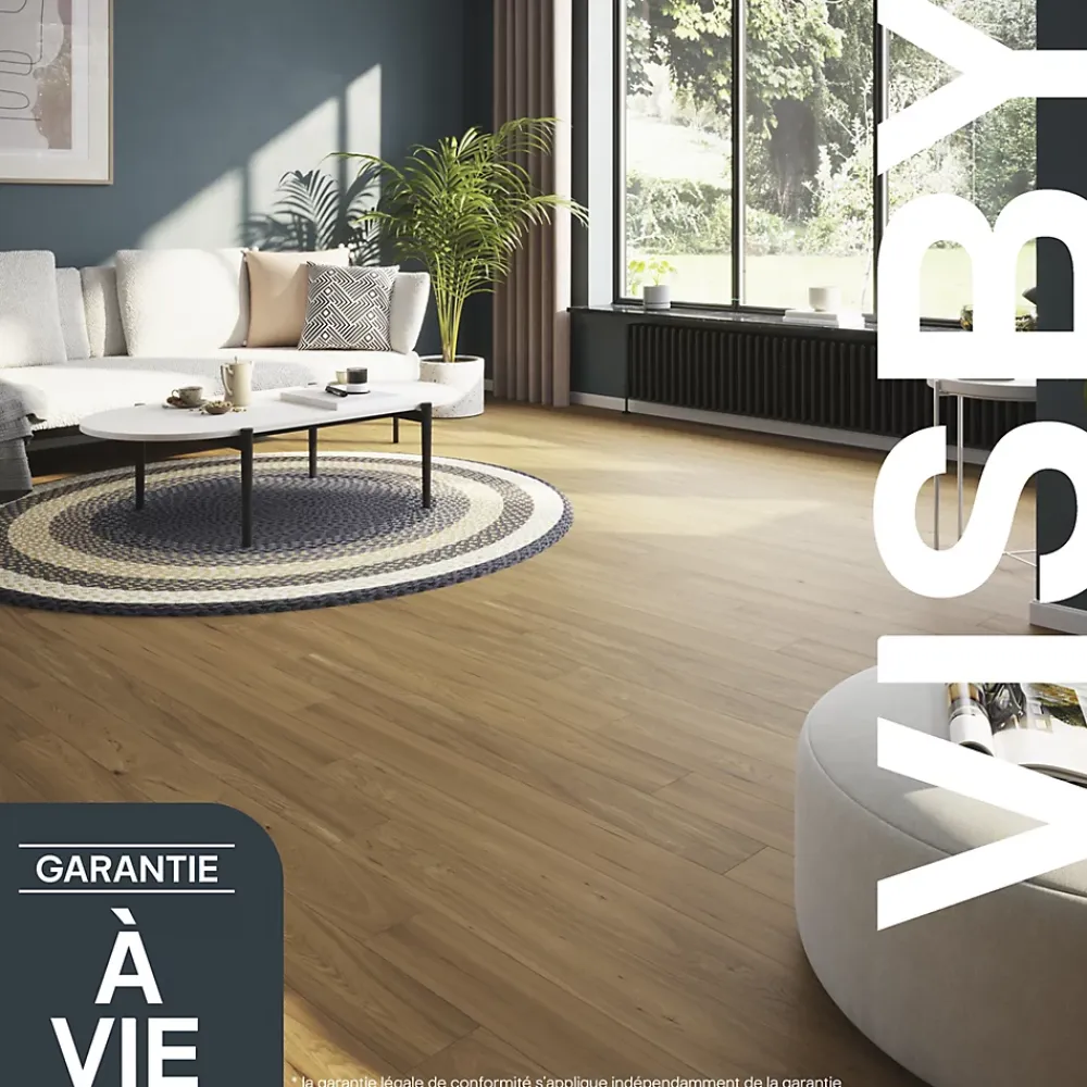 GoodHome Parquet massif à coller Visby L en chêne huilé blond- Parquet Massif|Voir Tous Les Parquets