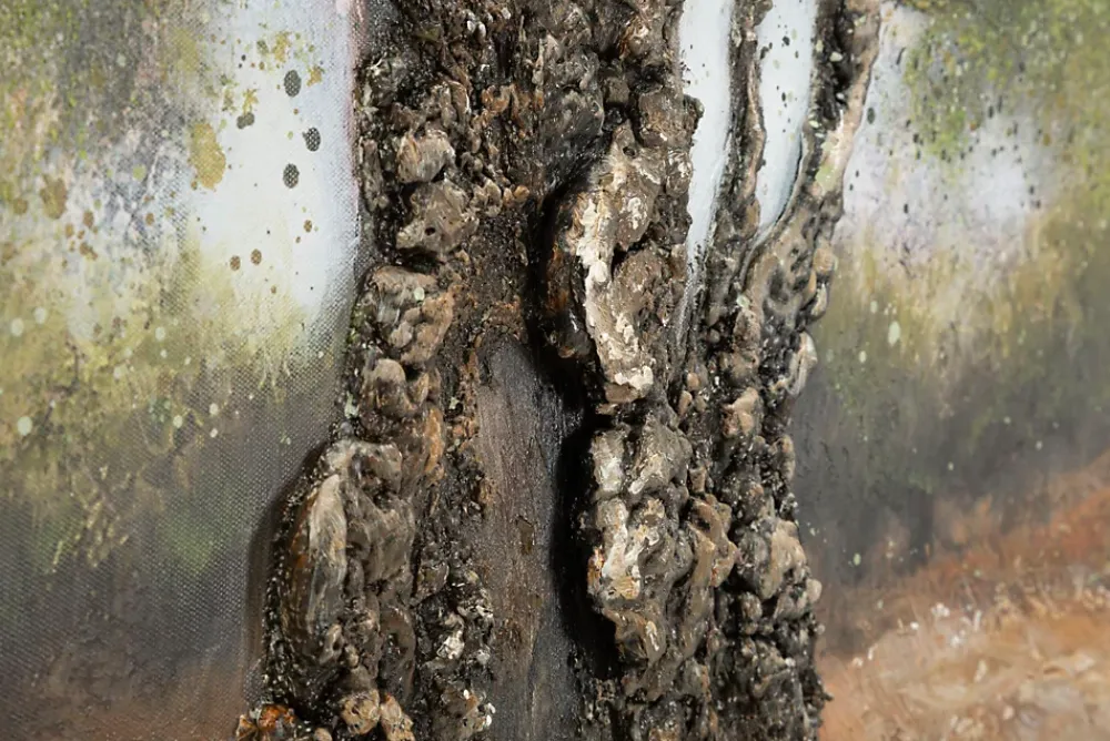 Mauro Ferretti Panneau Tasseau Bois<Peinture sur toile avec applications en relief cm 120x3,8x80