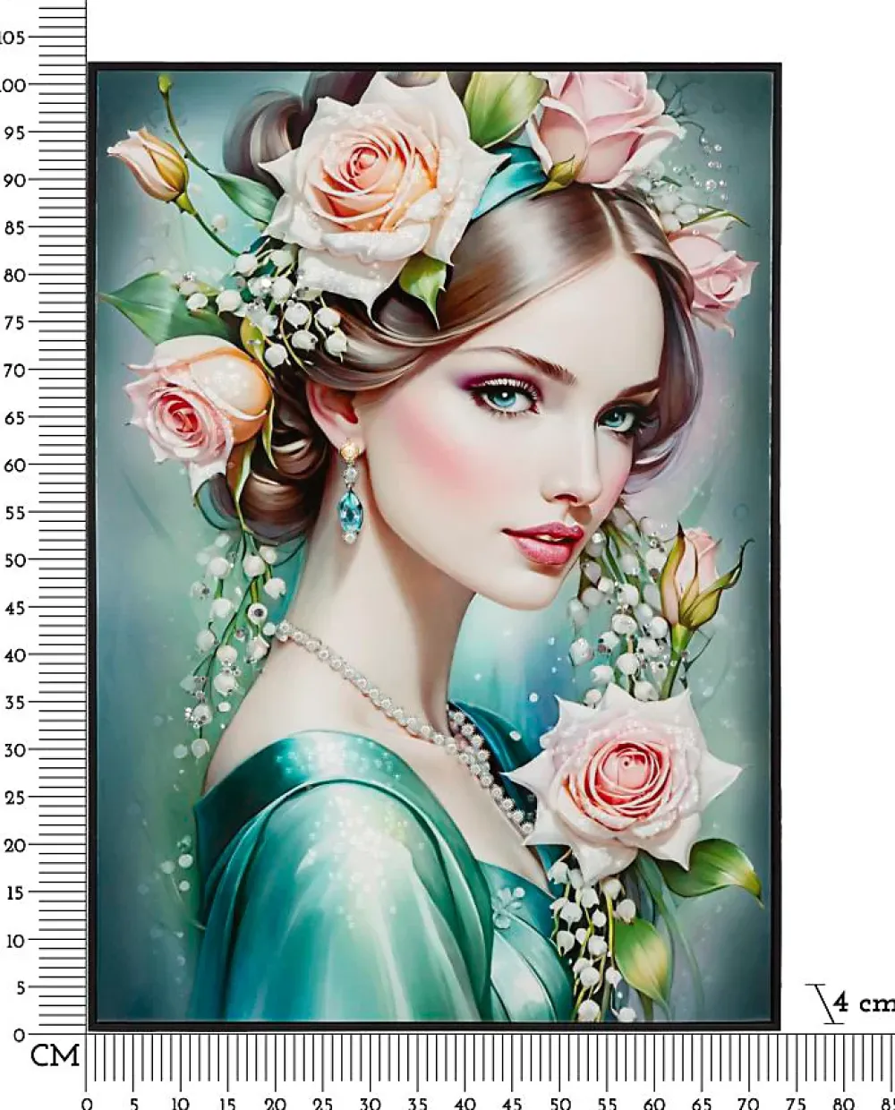 Mauro Ferretti Peinture sur toile laquée avec cadre 72x4x102 cm- Panneau Tasseau Bois