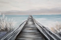 Mauro Ferretti Panneau Tasseau Bois<Peinture sur toile multicolore pontile cm 120x3,8x80