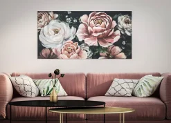 Mauro Ferretti Peinture sur toile multicolore fleurs cm 120x3,7x60- Panneau Tasseau Bois