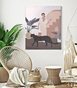 Mauro Ferretti Panneau Tasseau Bois<Peinture sur toile multicolore femme cm 80x3,7x100