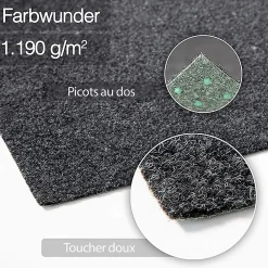 Floordirekt Moquette|Moquette<Pelouse synthétique Farbwunder Pro Noir 67 x 150 cm