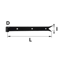 Afbat - Tb Industrie Sas Penture queue de carpe pour volet Ø16 mm L.80 x l.4 x H.4 cm noir Afbat- Accesoire Pour Volet