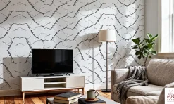 Ikhemalarka Panneau Mural Décoratif<PET - PVC Film autocollant panneaux muraux 3D imitation marbre revetement en rouleau 60x300 cm decor aspect marbre (YP-117)