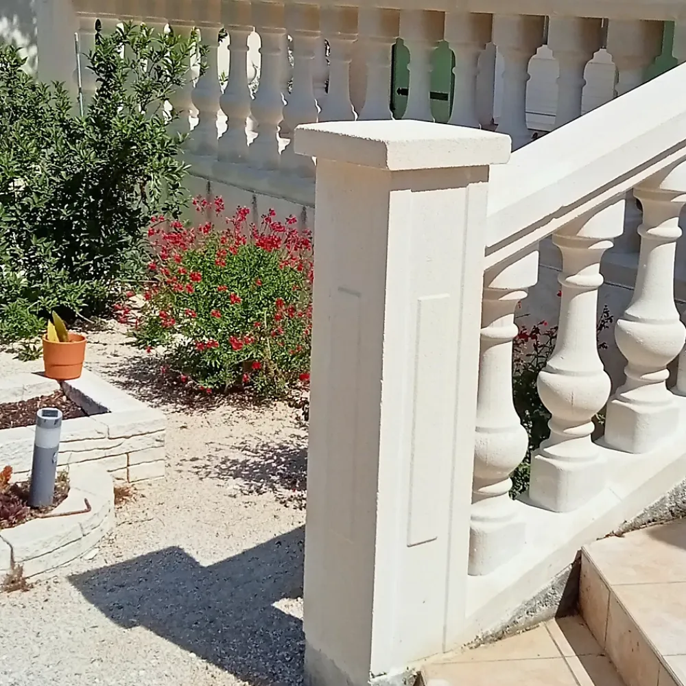 Prensimac PILIER BETON 106 cm - 6 pièces - Dimensions : L 106 x l 24 cm -Série B72 -Claustras - Balustres plates- Garde-Corps, Balustrade