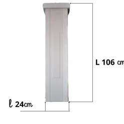Prensimac PILIER BETON 106 cm - 6 pièces - Dimensions : L 106 x l 24 cm -Série B72 -Claustras - Balustres plates- Garde-Corps, Balustrade